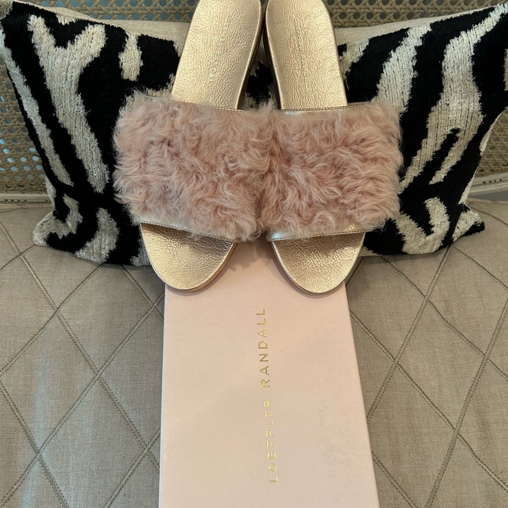 Loeffler Randall shearling slide